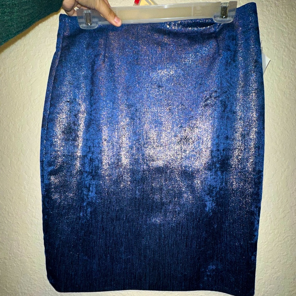 Prada Milano Navy Blue Skirt with gold shimmer